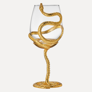 Stemmed Snake Wine Glass Single 19OZ Spooky Reptile Glasses 10 H Goth Gifts Skeleton Gifts Skeleton