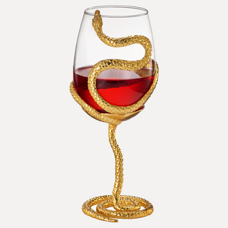 Stemmed Snake Wine Glass Single 19OZ Spooky Reptile Glasses 10 H Goth Gifts Skeleton Gifts Skeleton