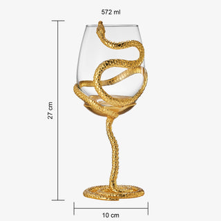Stemmed Snake Wine Glass Set Of 2 19OZ Spooky Reptile Glasses 10 H Goth Gifts Skeleton Gifts Skeleto