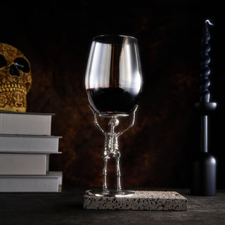 Stemmed Skeleton Wine Glass Single 19OZ Halloween Skeleton Glasses 10 H Goth Gifts Skeleton Gifts Sk