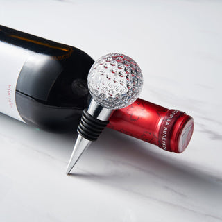 Golf Ball Wine Champagne Bottle Stopper Mouth Blown Lead Free Clear Glass Stopper Novelty Glassware