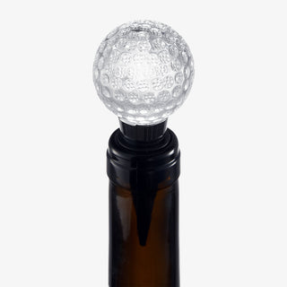 Golf Ball Wine Champagne Bottle Stopper Mouth Blown Lead Free Clear Glass Stopper Novelty Glassware