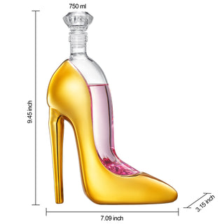 Gold Heel Stiletto High Heels Shape Decanter Whiskey And Wine Decanter With Stopper High Heel Decant