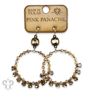 Rhinestone circle hoop earring, Austrian crystal - LC