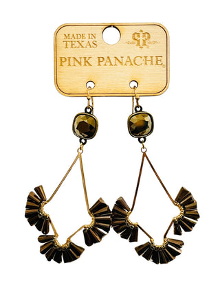 Teardrop earring with fluted beads and Austrian crystal - LC
