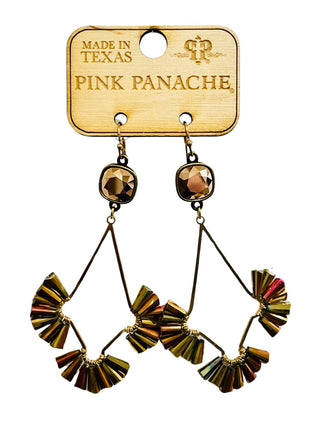 Teardrop earring with fluted beads and Austrian crystal - LC