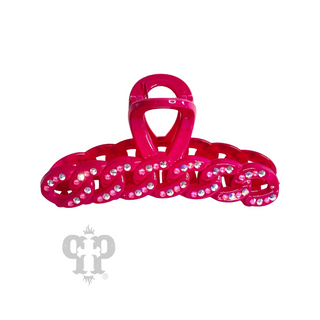 Scalloped rhinestone hair clip