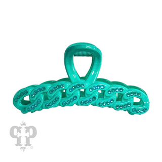 Scalloped rhinestone hair clip