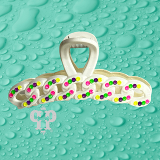 Scalloped rhinestone hair clip