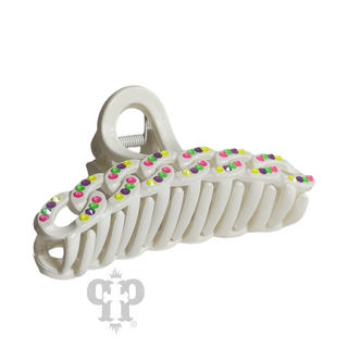 Scalloped rhinestone hair clip