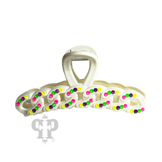 Scalloped rhinestone hair clip