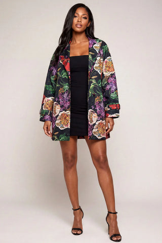 Bold Bloom Luxe Trench
