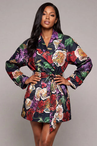 Bold Bloom Luxe Trench