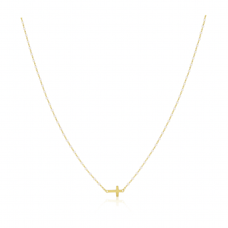 Elsa Side Cross Necklace White