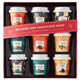 Gourmet Hot Cocoa Gift Set Cup Hot Chocolates Set Of 9 Flavors Salted Caramel French Vanilla Caramel