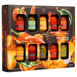 Gourmet Hot Sauce Sampler Gift Set Of 10 Flavors Include Habanero Scotch Bonnet Jalapeno Sriracha Lo
