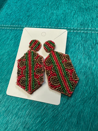 Beaded Geometric Earrings