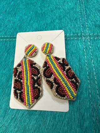 Beaded Geometric Earrings