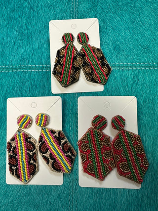 Beaded Geometric Earrings