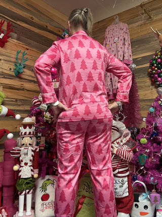 Dreaming of a Pink Christmas Silky Satin Pajamas