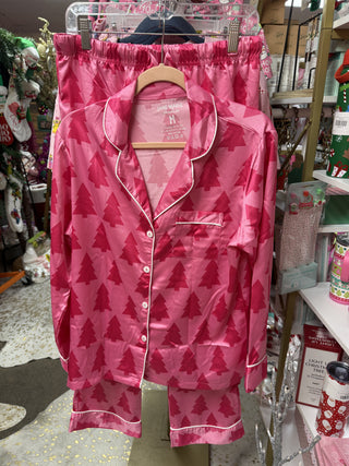 Dreaming of a Pink Christmas Silky Satin Pajamas