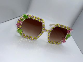 Welcome Miami Retro Square Flamingo Sunglasses