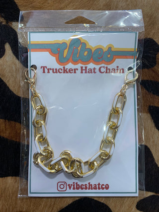 Gold & White Trucker Hat Chain