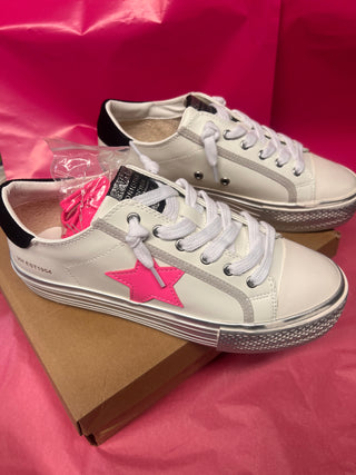 White & Silver Platform w/Pink Star Shoes