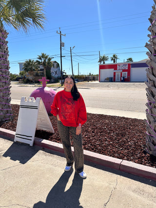 Queen of Sparkles Red QOS Card Logo Sweatshirt