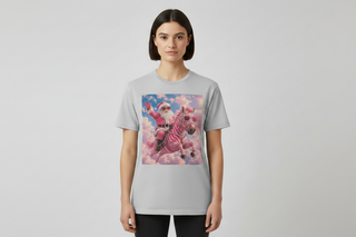 Merry & Wild Pink Zebra Santa Tee - Ash Gray