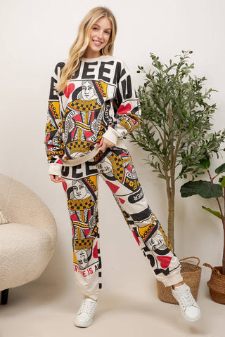 Queen of Heart Cotton Sweatpants