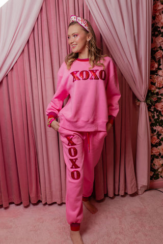 Brianna Cannon - Pink XOXO Fleece Sweatshirt