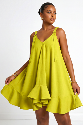 Matcha Magic Suspender Strap Tunic