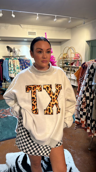 'TEXAS & TX' Reversible Mockneck Sweatshirt