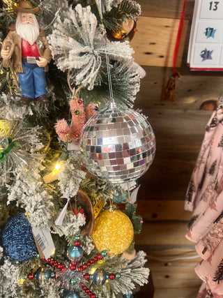 Silver Disco Ball Christmas Ornament