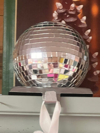 Silver Disco Ball Stocking Holder