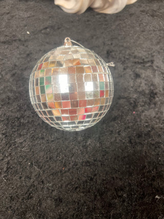 Silver Disco Ball Christmas Ornament