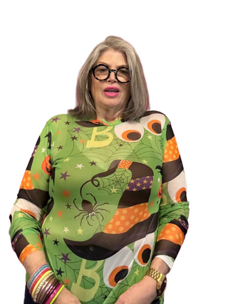 Haunted Hues Halloween Mesh Top