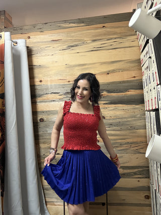 Royal Blue Rhinestone Skort
