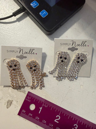 Rhinestone Boo earrings