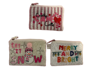 Christmas Beaded Coin Purse
