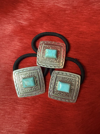 Turquoise Trail Hair Ties - Blue