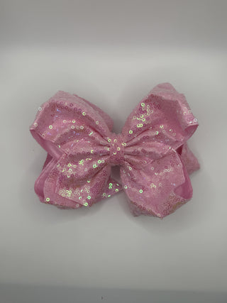 Pink 6.5" Double Layer Sequins Hair Bow