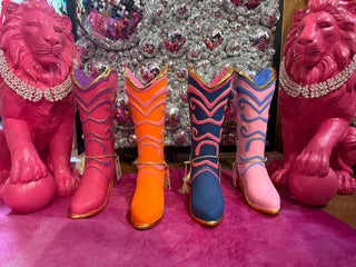 Neon Boot Christmas Decor - Navy