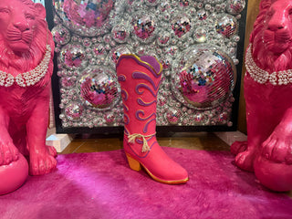 Neon Boot Christmas Decor - Magenta