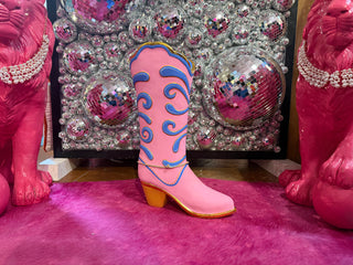 Neon Boot Christmas Decor - Light Pink