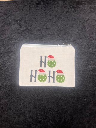 HoHoHo Pickleball Canvas 8.5"x6.5" Accessory Bag