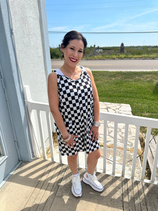 Checkered Short Romper