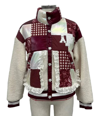 Brianna Cannon Texas A&M Patchwork Sherpa Jacket