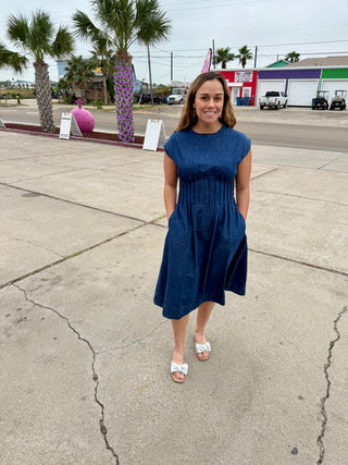 Coastal Denim Midi Dress